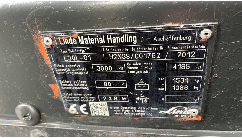 Linde E30L - Empilhador elétrico: foto 2 Linde E30L - Empilhador elétrico: foto 2