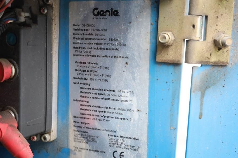 Plataforma de Tijera/ Plataforma de tesoura Genie GS4069 Electric, 14m Working Height, 363kg Capacit: foto 6