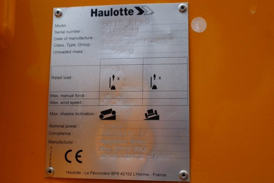 Plataforma de Tijera/ Plataforma de tesoura Haulotte HS15EPRO Valid Inspection, *Guarantee! Full Electr: foto 16