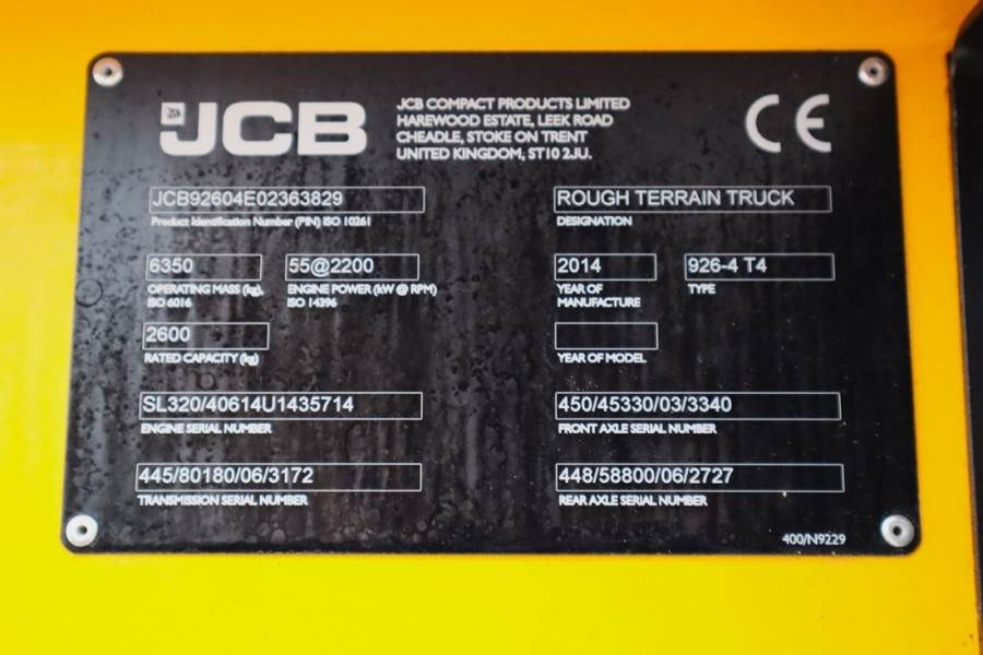 JCB 926 Diesel, 4x4 Drive, Triplex mast, 5500mm Liftin - Empilhador todo-o-terreno: foto 5 JCB 926 Diesel, 4x4 Drive, Triplex mast, 5500mm Liftin - Empilhador todo-o-terreno: foto 5
