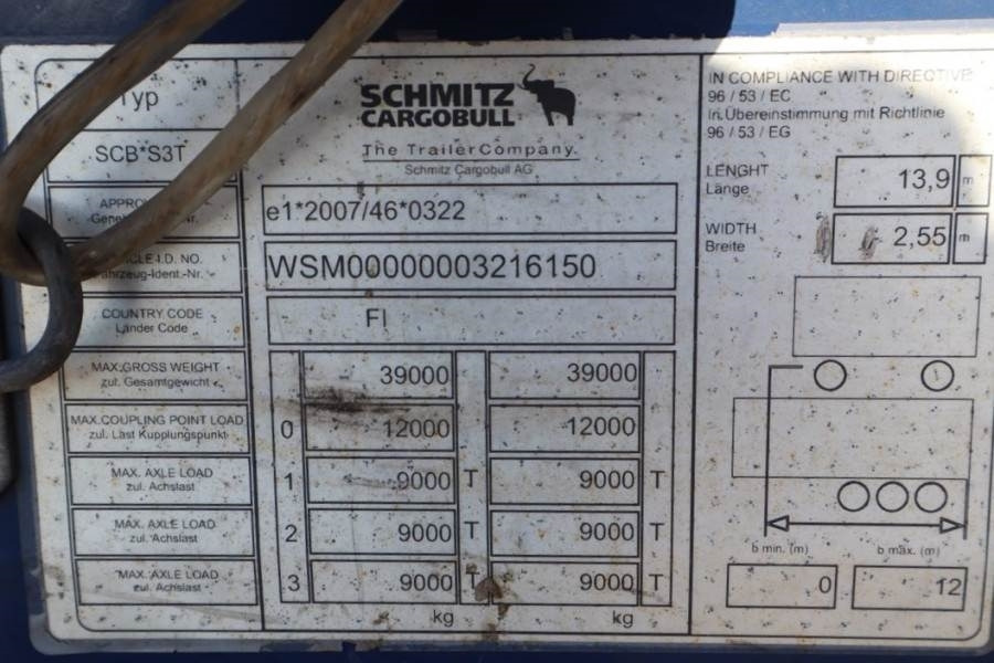 Reboque de lona Schmitz Cargobull SCB3ST CoC Documents, TuV Loading Certif: foto 6