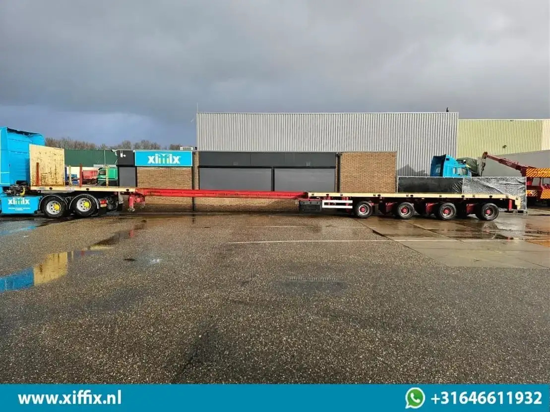 Semi-reboque plataforma/ Caixa aberta ES-GE 4-ass. Vlakke uitschuifbare Mega oplegger / 4x gestuurd / 14129: foto 10