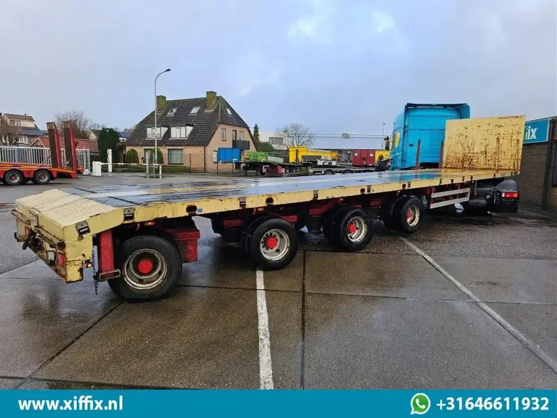 Semi-reboque plataforma/ Caixa aberta ES-GE 4-ass. Vlakke uitschuifbare Mega oplegger / 4x gestuurd / 14129: foto 11