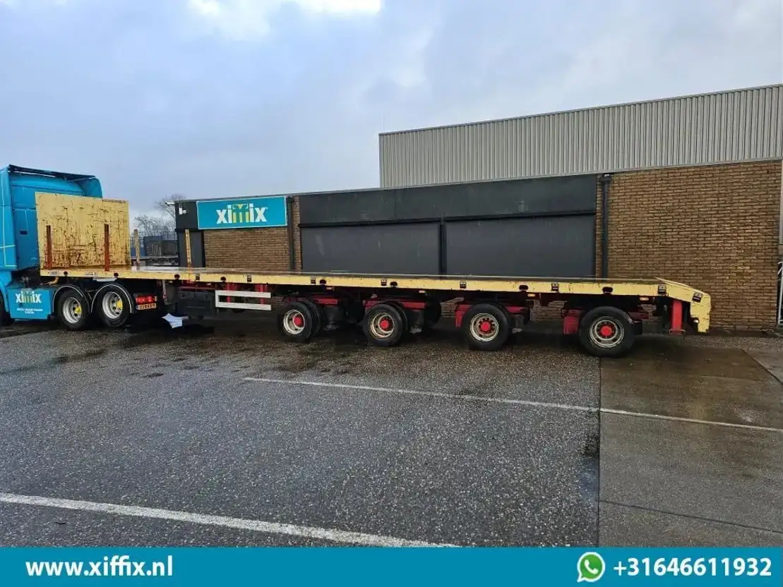 Semi-reboque plataforma/ Caixa aberta ES-GE 4-ass. Vlakke uitschuifbare Mega oplegger / 4x gestuurd / 14129: foto 7