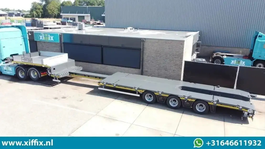 Goldhofer TE Huur 3-ass. Uitschuifbare semi dieplader / Naloop gestuurd - Semi-reboque baixa: foto 1 Goldhofer TE Huur 3-ass. Uitschuifbare semi dieplader / Naloop gestuurd - Semi-reboque baixa: foto 1