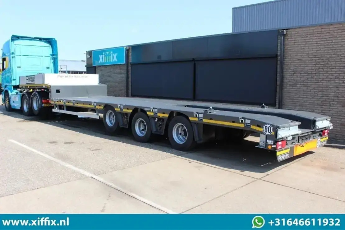 Goldhofer TE Huur 3-ass. Uitschuifbare semi dieplader / Naloop gestuurd - Semi-reboque baixa: foto 5 Goldhofer TE Huur 3-ass. Uitschuifbare semi dieplader / Naloop gestuurd - Semi-reboque baixa: foto 5