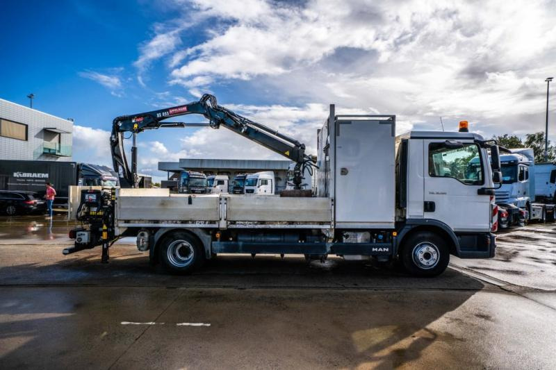 Camião de caixa aberta/ Plataforma, Camião grua MAN TGL 12.190 BL + HIAB 055 D-1 HIDUO: foto 9