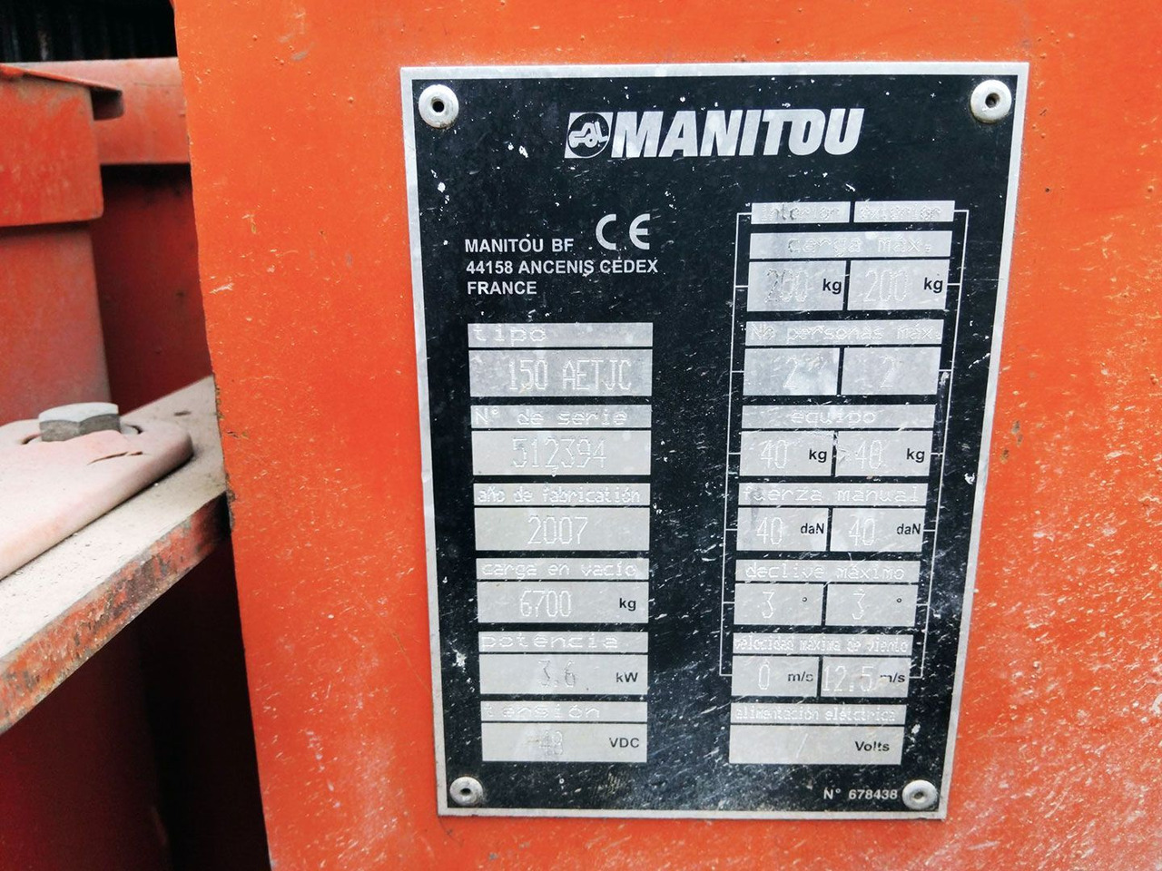 Plataforma articulada MANITOU 150AETJ C: foto 14