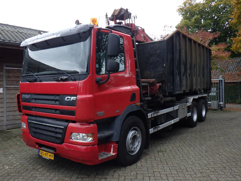 DAF CF 85 410 Euro 5 / Manual / Blad-Lucht / Boogie - Liftas / HTS Kabel / 9 T vooras / Palfinger G 100 L Crane - Camião com sistema de cabo: foto 1 DAF CF 85 410 Euro 5 / Manual / Blad-Lucht / Boogie - Liftas / HTS Kabel / 9 T vooras / Palfinger G 100 L Crane - Camião com sistema de cabo: foto 1