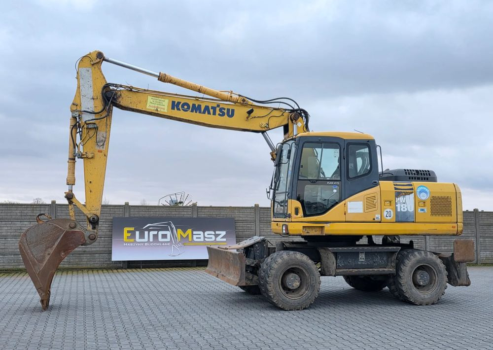 Komatsu PW 180-7EO, 2007 ROK, PODPORY + PŁUG - Escavadeira de rodas: foto 1 Komatsu PW 180-7EO, 2007 ROK, PODPORY + PŁUG - Escavadeira de rodas: foto 1