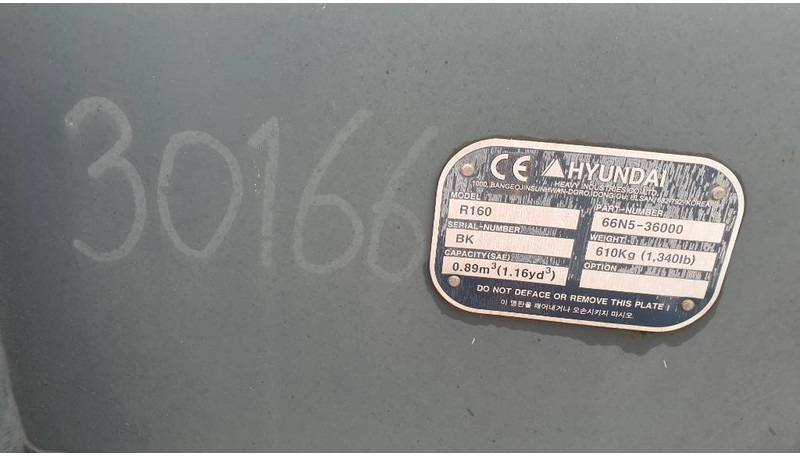 Hyundai Excavator Bucket, 66N5-36000, 160 - Balde para Máquina de construção: foto 3 Hyundai Excavator Bucket, 66N5-36000, 160 - Balde para Máquina de construção: foto 3