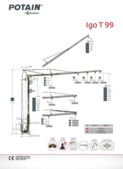Potain IGO T 99 - Grua automontante: foto 1 Potain IGO T 99 - Grua automontante: foto 1