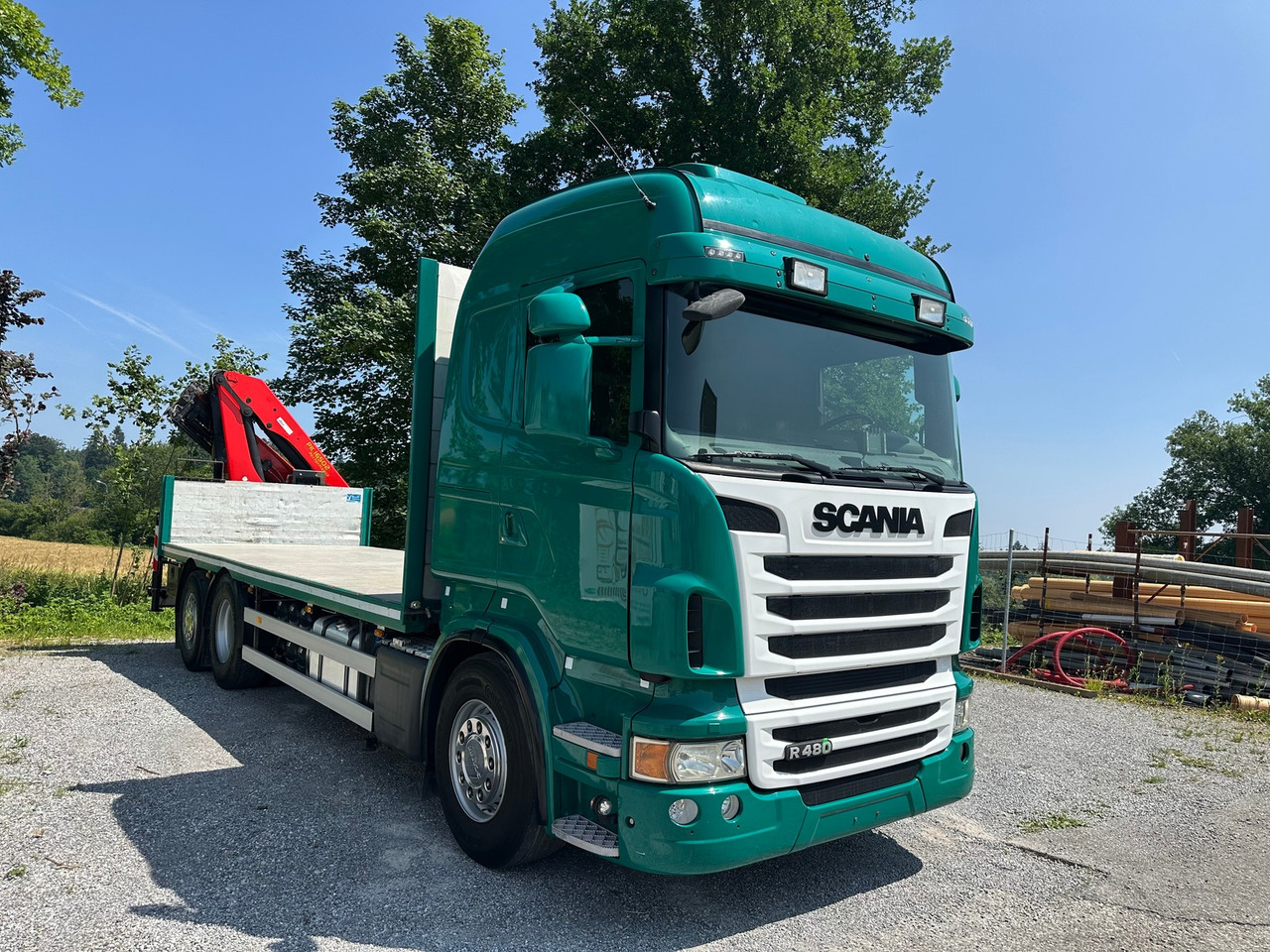 Camião de caixa aberta/ Plataforma, Camião grua SCANIA R 480 6x2 Palfinger 16502: foto 14