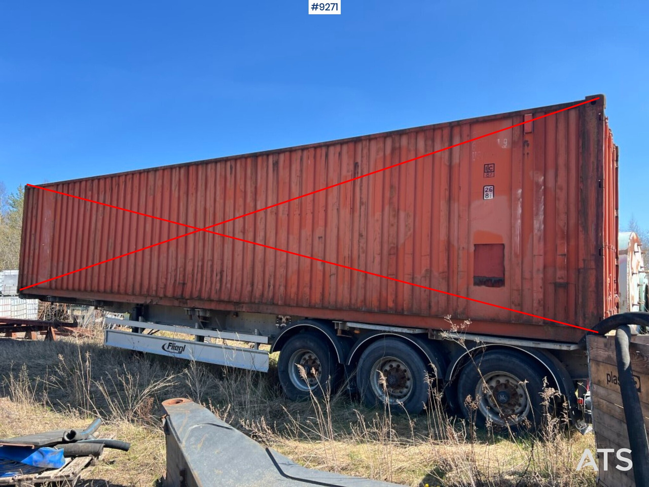 Container trailer- FLIEGL - Semi-reboque transportador de contêineres/ Caixa móvel: foto 1 Container trailer- FLIEGL - Semi-reboque transportador de contêineres/ Caixa móvel: foto 1