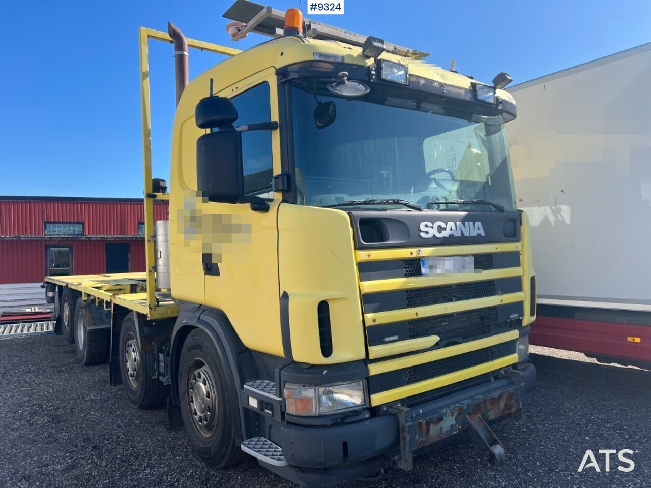 Flatbed truck Scania R124GB8X26NB420 - Camião de caixa aberta/ Plataforma: foto 3 Flatbed truck Scania R124GB8X26NB420 - Camião de caixa aberta/ Plataforma: foto 3