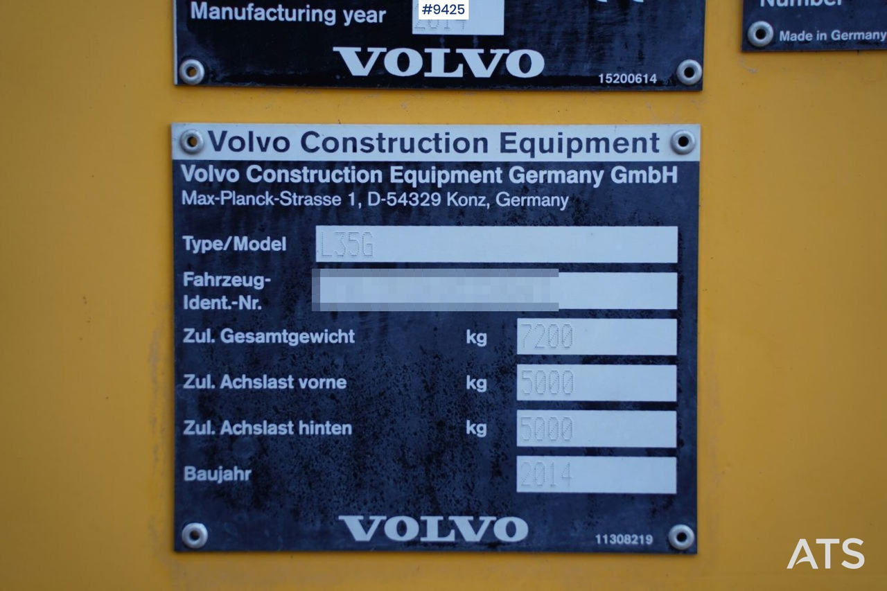 Locação financeira de  Volvo L35 G with implements (VIDEO) Volvo L35 G with implements (VIDEO): foto 16