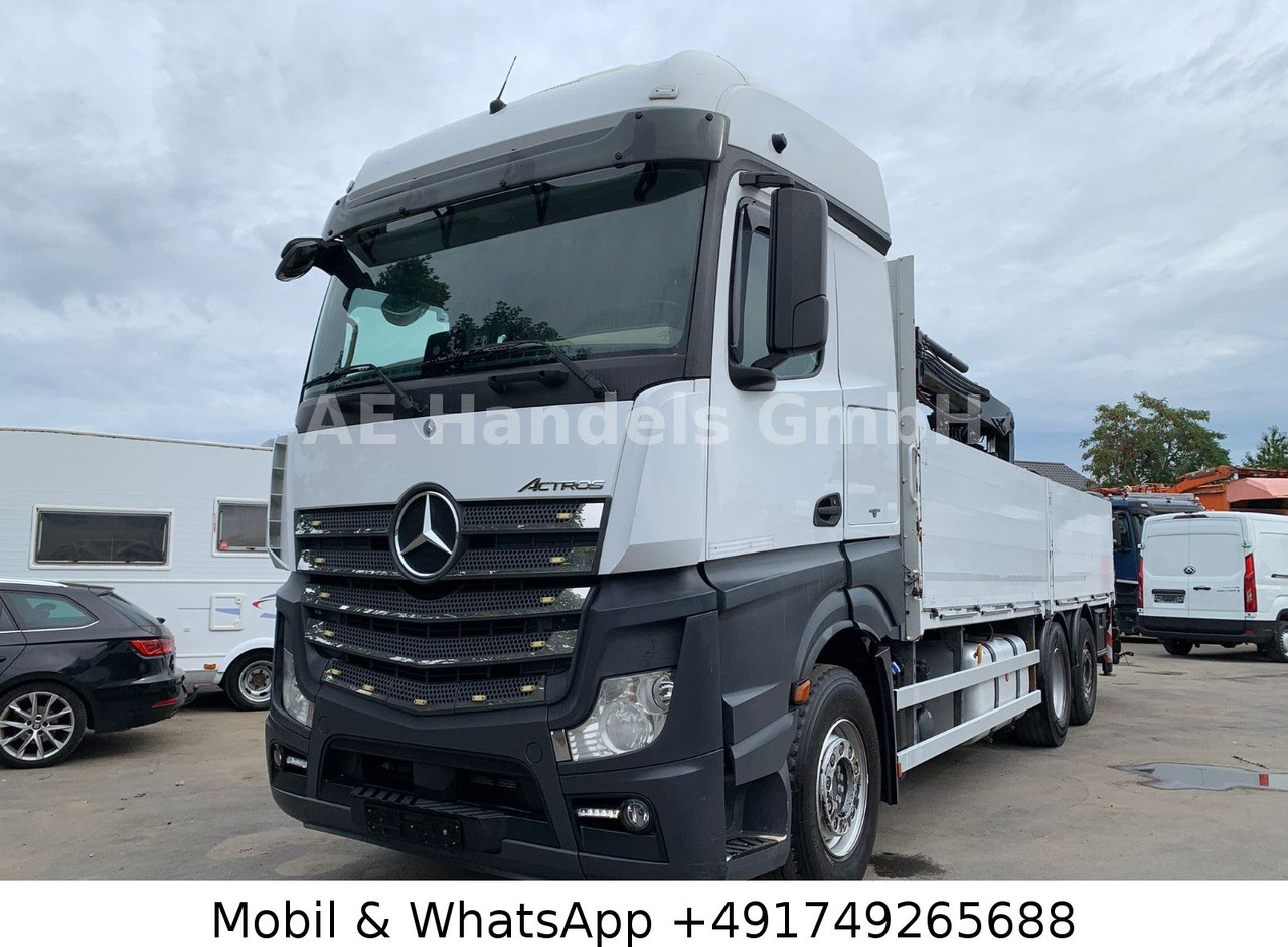Mercedes-Benz Actros IV 2645 L LL 6x2 *Retarder/Hiab-177K-Pro - Camião de caixa aberta/ Plataforma, Camião grua: foto 1 Mercedes-Benz Actros IV 2645 L LL 6x2 *Retarder/Hiab-177K-Pro - Camião de caixa aberta/ Plataforma, Camião grua: foto 1