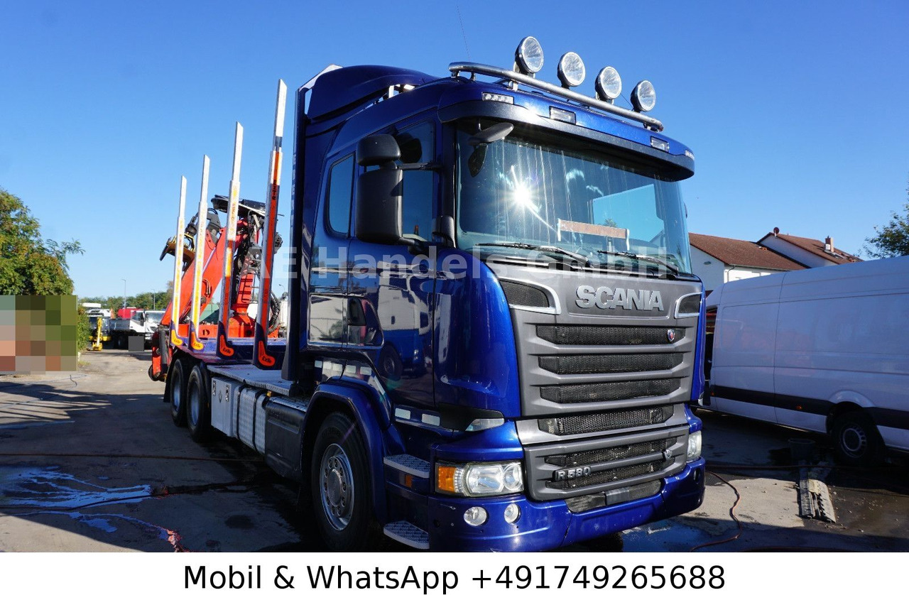 Scania R580 V8 LL 6x4 Palfinger-M120Z79 *Retarder/ACC - Camião de transporte de madeira, Camião grua: foto 1 Scania R580 V8 LL 6x4 Palfinger-M120Z79 *Retarder/ACC - Camião de transporte de madeira, Camião grua: foto 1