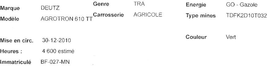 Trator Deutz-fahr AGROTRON 610TTV / Carte Grise Française endommagé: foto 7