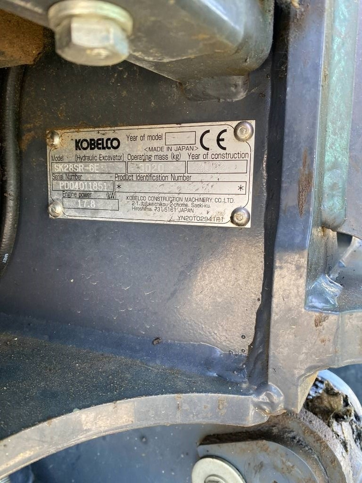 Mini escavadeira Kobelco SK28SR-6E 1er Main Origine Française endommagée: foto 8