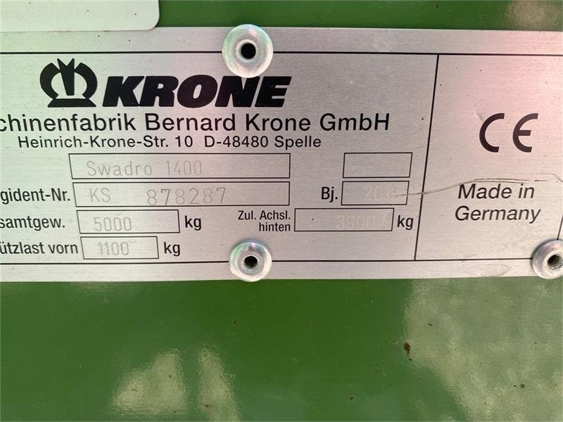Krone Swadro 1400 - Ancinho enleirador: foto 4 Krone Swadro 1400 - Ancinho enleirador: foto 4