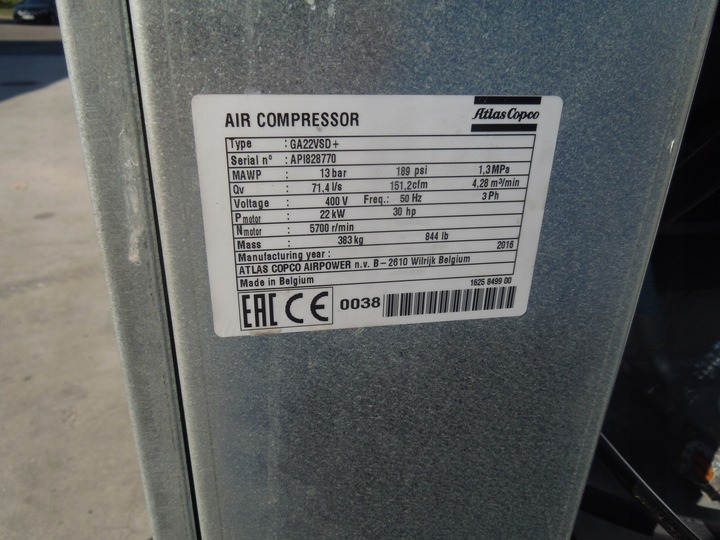 Atlas Copco GA22VSDFF - Compressor de ar: foto 4 Atlas Copco GA22VSDFF - Compressor de ar: foto 4