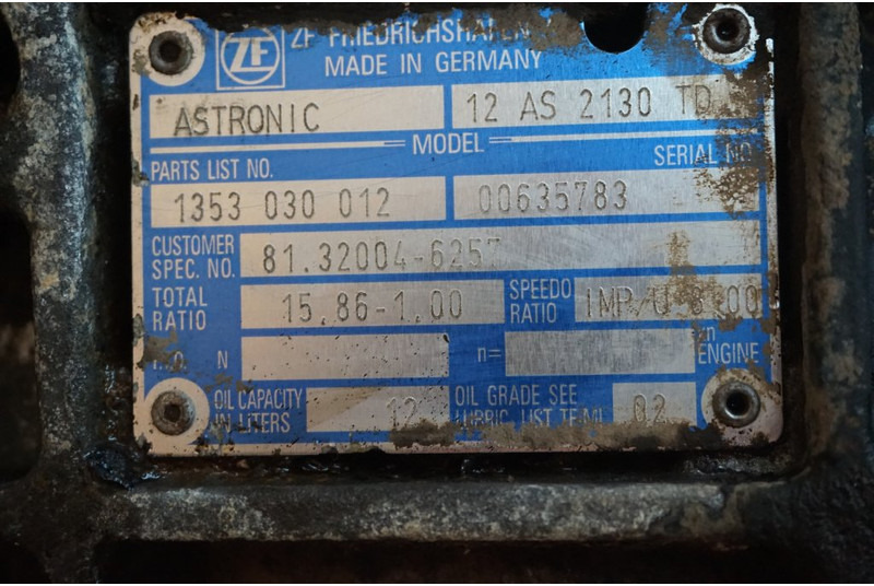ZF 12AS2130DD TGS 81.32004-6257 - Caixa de velocidade para Camião: foto 5 ZF 12AS2130DD TGS 81.32004-6257 - Caixa de velocidade para Camião: foto 5