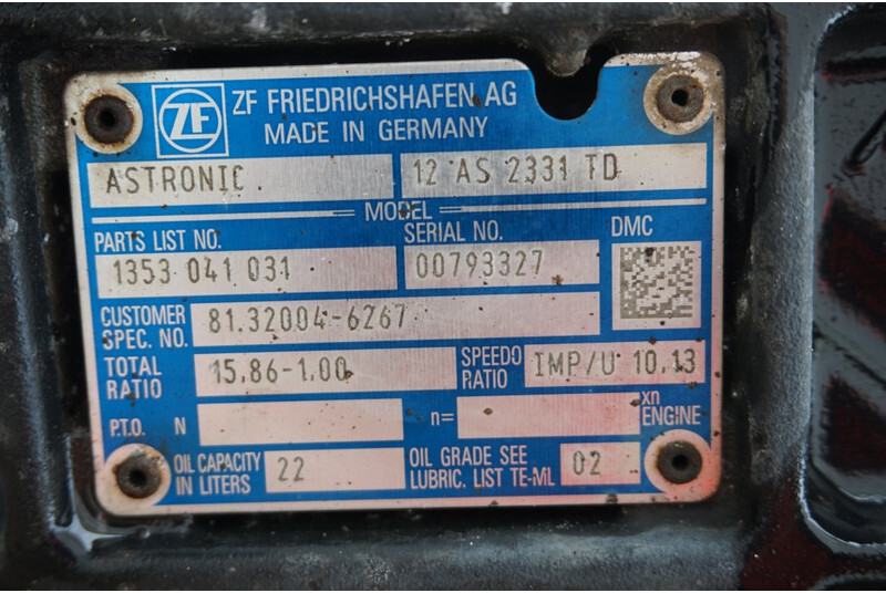 ZF 12AS2331DD+INT3 81 32004-6267 - Caixa de velocidade para Camião: foto 5 ZF 12AS2331DD+INT3 81 32004-6267 - Caixa de velocidade para Camião: foto 5