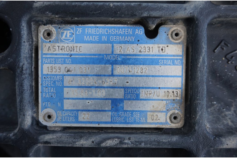 ZF 12AS2331DD+INT3 - Caixa de velocidade para Camião: foto 5 ZF 12AS2331DD+INT3 - Caixa de velocidade para Camião: foto 5