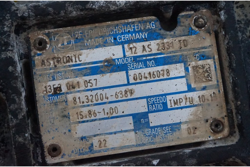 Caixa de velocidade para Camião ZF 12AS2331TD+IT3 81.32004-6389: foto 6