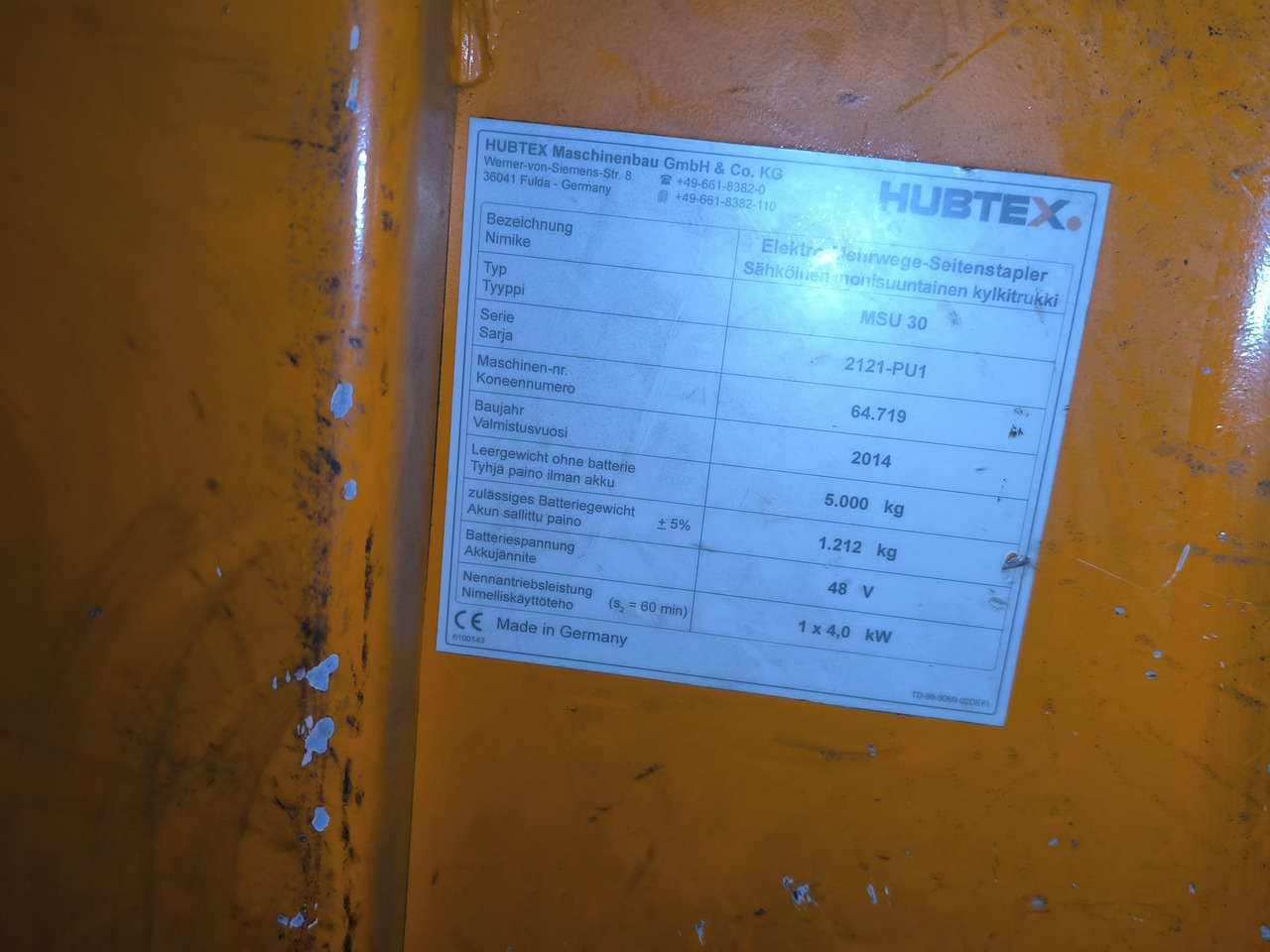 Empilhador de 4 vias HUBTEX MSU 30: foto 7