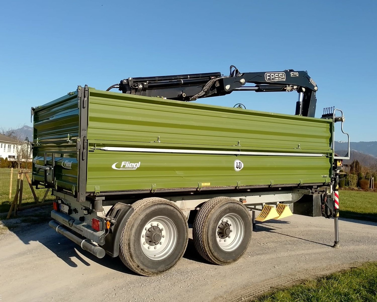 Fliegl TDK160, Agraranhänger, Fassi F110, EU Papiere - Reboque basculante: foto 3 Fliegl TDK160, Agraranhänger, Fassi F110, EU Papiere - Reboque basculante: foto 3