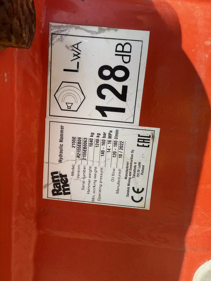 2022 Rammer 2155E - Martelo hidráulico: foto 1 2022 Rammer 2155E - Martelo hidráulico: foto 1