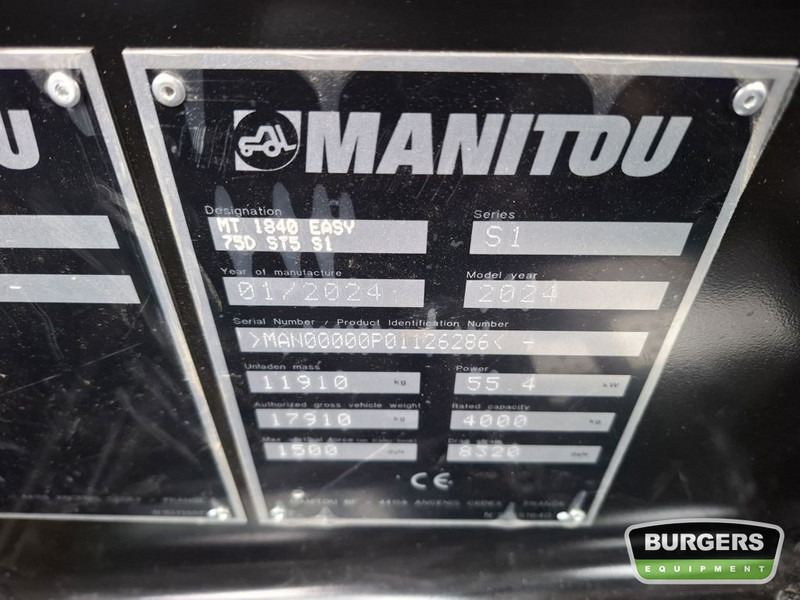 Empilhador telescópico novo Manitou MT1840: foto 6