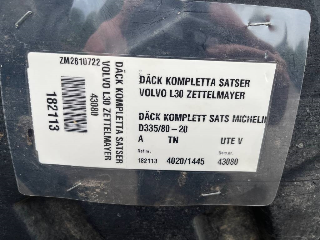 Michelin 335/80-20 till Volvo L30 Zettelmeyer - Pneu para Máquina de construção: foto 2 Michelin 335/80-20 till Volvo L30 Zettelmeyer - Pneu para Máquina de construção: foto 2