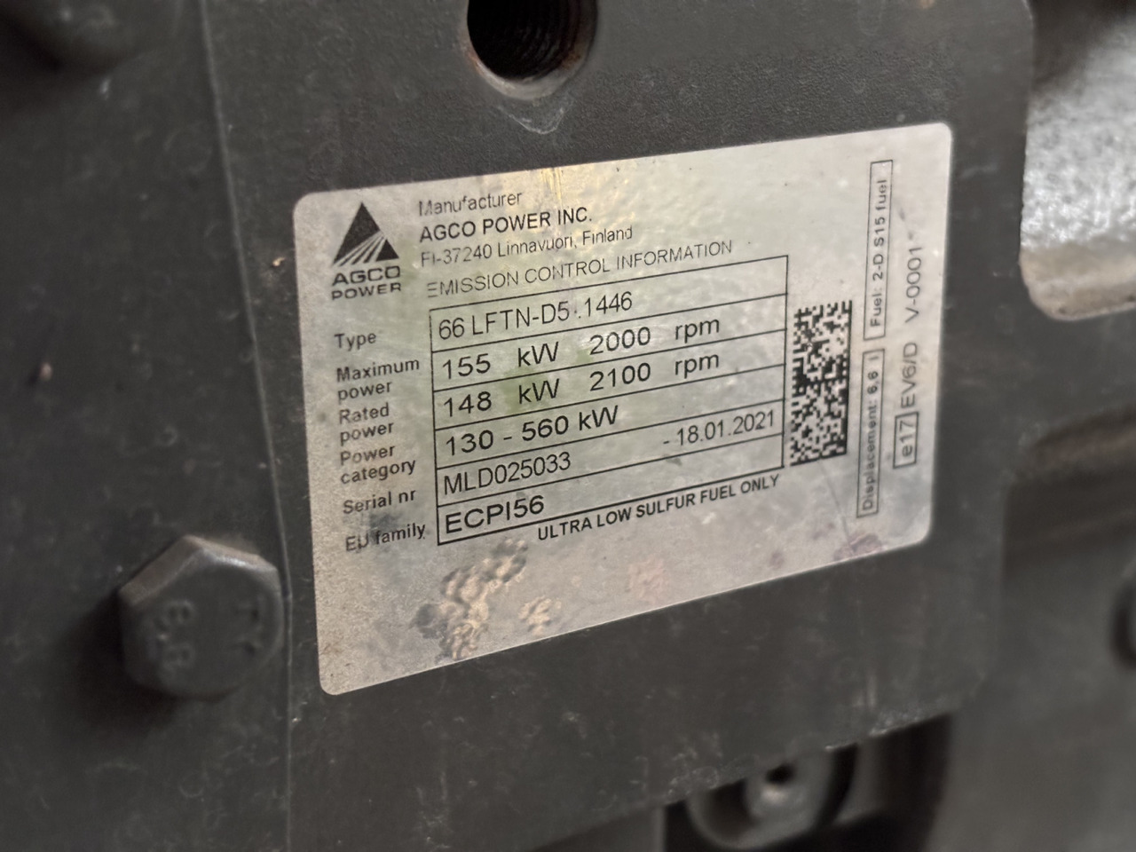 AGCO Fendt Massey Ferguson VALTRA 66 LFTN-D5.1446 ECPI56 Silnik 6.6L 155kW 2021rok CZĘŚCI - Motor para Máquina agrícola: foto 5 AGCO Fendt Massey Ferguson VALTRA 66 LFTN-D5.1446 ECPI56 Silnik 6.6L 155kW 2021rok CZĘŚCI - Motor para Máquina agrícola: foto 5