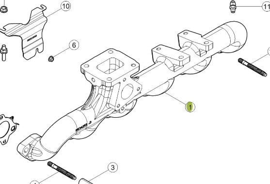 CLAAS Arion 610 660 Kolektor Wydechowy Wylotowy Silnika 0011466350 00 1146 635 0 - Colector de escape para Máquina agrícola: foto 1 CLAAS Arion 610 660 Kolektor Wydechowy Wylotowy Silnika 0011466350 00 1146 635 0 - Colector de escape para Máquina agrícola: foto 1