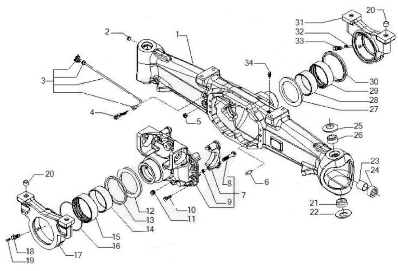 Carraro 20.49 149434 - most napędowy - podpora tylna 149425 - Eixo e peças para Máquina agrícola: foto 1 Carraro 20.49 149434 - most napędowy - podpora tylna 149425 - Eixo e peças para Máquina agrícola: foto 1