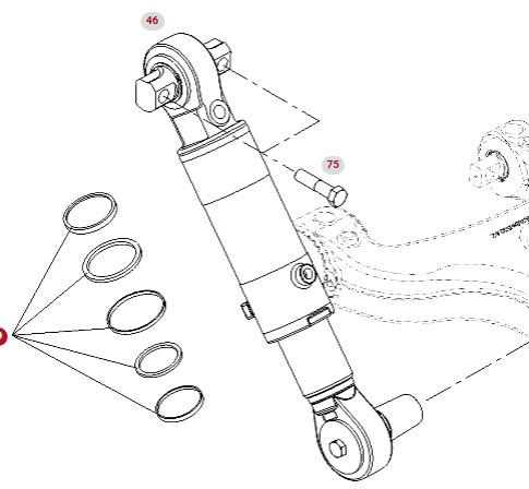 Fendt Vario 1038 1042 1046 1050 GEN 3 Siłownik Cylinder Sprężyny E530300050020 - Suspensão para Máquina agrícola: foto 1 Fendt Vario 1038 1042 1046 1050 GEN 3 Siłownik Cylinder Sprężyny E530300050020 - Suspensão para Máquina agrícola: foto 1