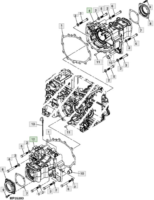John Deere 3120 3320 3520 3720 - oś tylna obudowa LVU801518 - Eixo traseiro para Trator: foto 1 John Deere 3120 3320 3520 3720 - oś tylna obudowa LVU801518 - Eixo traseiro para Trator: foto 1
