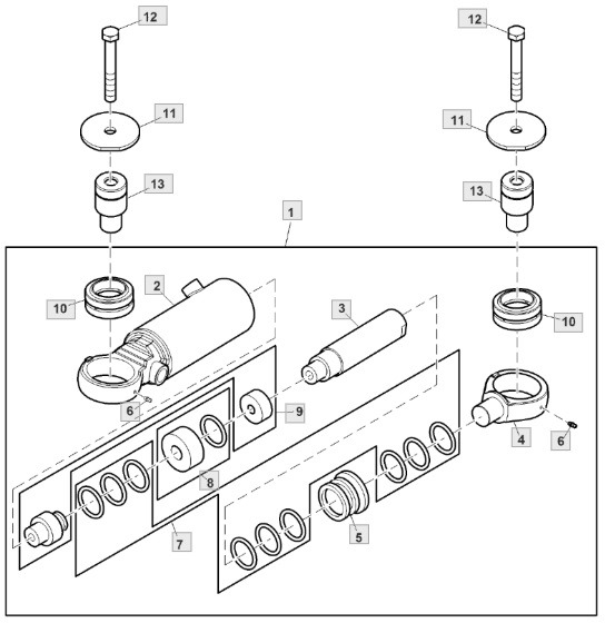 John Deere 8245R 8270R 8295R 8320R 8335R 8345R 8370R 8400R - siłownik hydrauliczny TA20416 TA20415 - Cilindro hidráulico para Máquina agrícola: foto 1 John Deere 8245R 8270R 8295R 8320R 8335R 8345R 8370R 8400R - siłownik hydrauliczny TA20416 TA20415 - Cilindro hidráulico para Máquina agrícola: foto 1