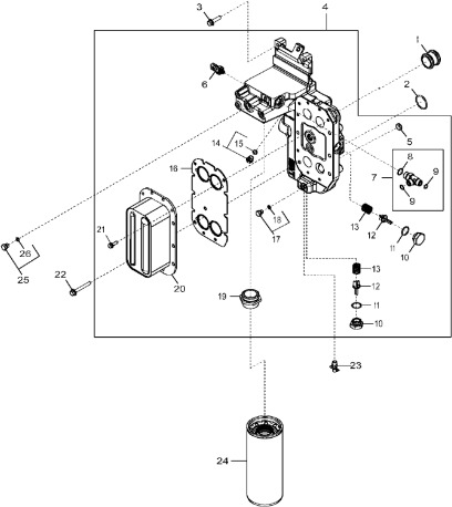 John Deere 9470RX - Chłodnica oleju RE544847 (Silnik) - Radiador de óleo para Máquina agrícola: foto 1 John Deere 9470RX - Chłodnica oleju RE544847 (Silnik) - Radiador de óleo para Máquina agrícola: foto 1