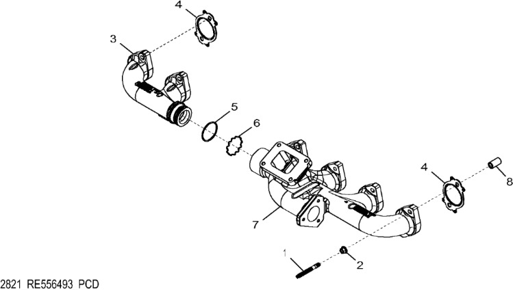John Deere 9470RX - Kolektor wydechowy DZ100544 (Silnik) - Colector de escape para Máquina agrícola: foto 1 John Deere 9470RX - Kolektor wydechowy DZ100544 (Silnik) - Colector de escape para Máquina agrícola: foto 1