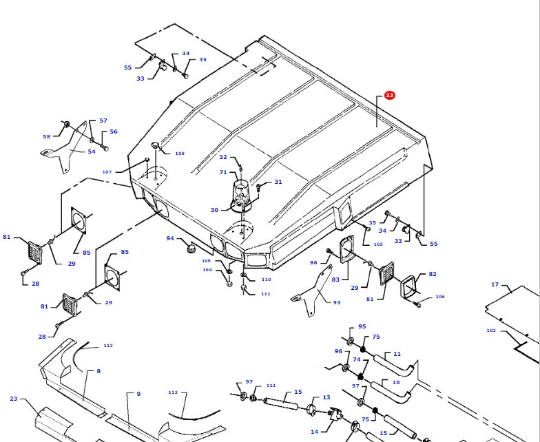 Massey Fergusson MF 30 32 - dach D28981180 - Carroceria e exterior para Máquina agrícola: foto 1 Massey Fergusson MF 30 32 - dach D28981180 - Carroceria e exterior para Máquina agrícola: foto 1