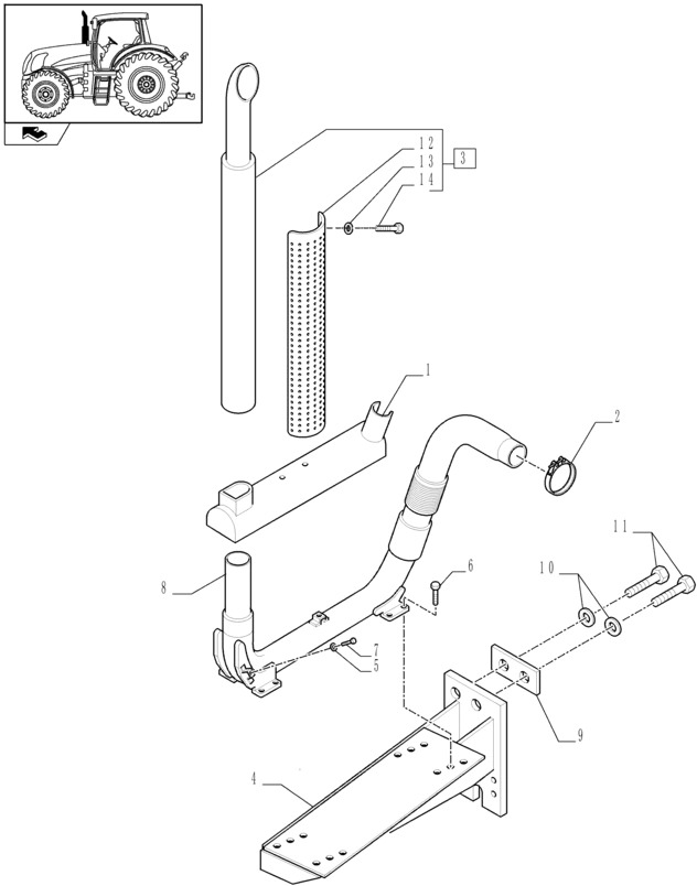 New Holland T6010 Rura ukladu wydech 84138202 - Tubo de escape para Trator: foto 1 New Holland T6010 Rura ukladu wydech 84138202 - Tubo de escape para Trator: foto 1