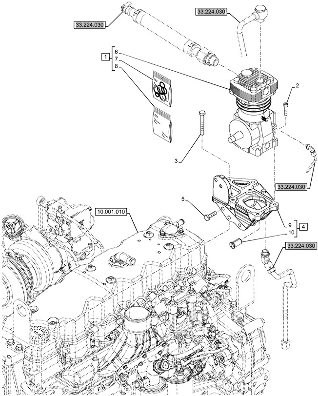 New Holland T6090 Spręźarka powietrza 47606965 - Compressor, sistema de ar comprimido para Trator: foto 1 New Holland T6090 Spręźarka powietrza 47606965 - Compressor, sistema de ar comprimido para Trator: foto 1