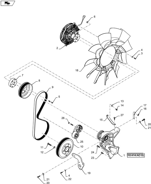 New Holland T6090 Wentylator 11 blades 84278713 - Ventilador para Trator: foto 1 New Holland T6090 Wentylator 11 blades 84278713 - Ventilador para Trator: foto 1