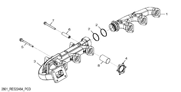 R524337 John Deere 8345R - Kolektor wydechowy - Colector de escape para Máquina agrícola: foto 1 R524337 John Deere 8345R - Kolektor wydechowy - Colector de escape para Máquina agrícola: foto 1