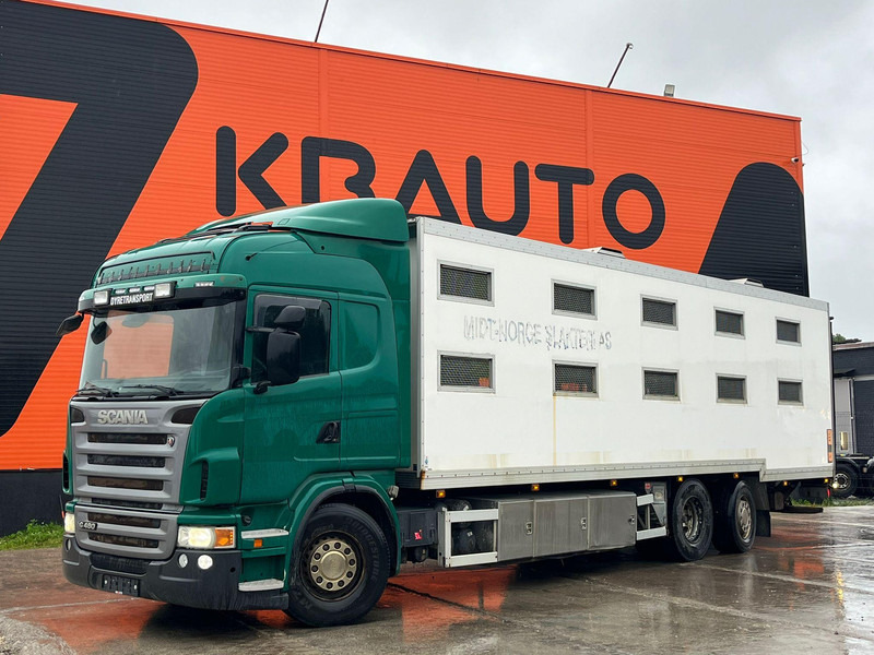 Scania G 480 6x2*4 BOX L=9212 mm / COOLANT LEAKAGE ON 3 RD CYLINDER - Camião transporte de gado: foto 1 Scania G 480 6x2*4 BOX L=9212 mm / COOLANT LEAKAGE ON 3 RD CYLINDER - Camião transporte de gado: foto 1