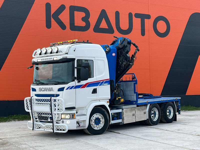 Scania G 490 6x2 HMF 5020 K6 + JIB / RETARDER - Camião de caixa aberta/ Plataforma, Camião grua: foto 2 Scania G 490 6x2 HMF 5020 K6 + JIB / RETARDER - Camião de caixa aberta/ Plataforma, Camião grua: foto 2